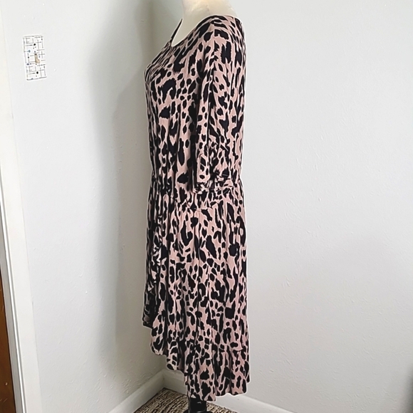 Gigio Plus Animal Print Faux Wrap Dress with Ruffles, Size 1X - Picture 7 of 11